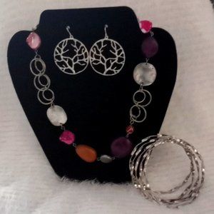 Jewelry set necklace tree earring bracelets